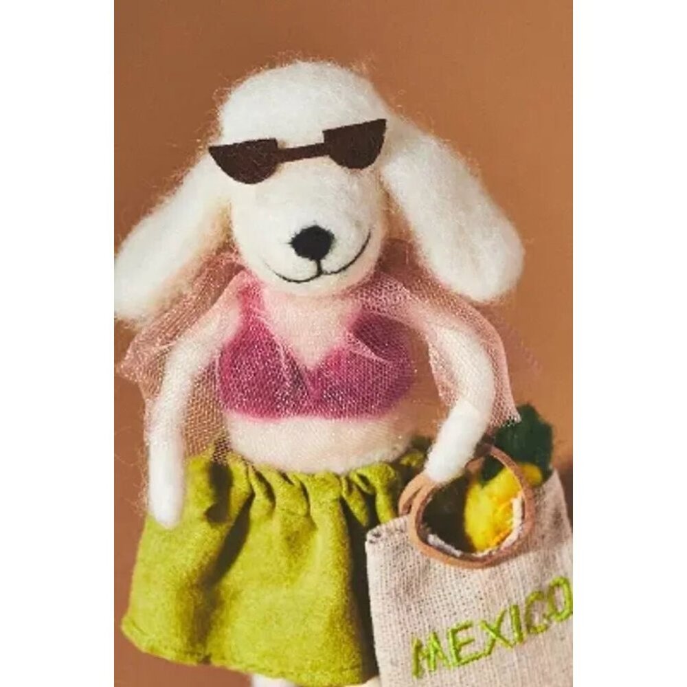 NWT Anthropologie Mexico Travel Pup Poodle Christmas Tree Ornament - Picture 2 of 3